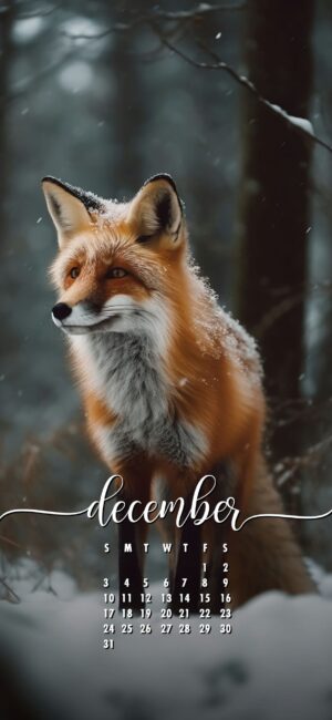 December Phone Wallpaper Fox