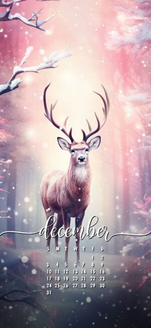 December Phone Wallpaper Winter Deer