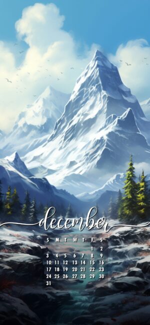 December Phone Wallpaper Winter Mountain