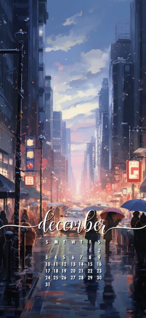 December Phone Wallpaper Winter Street