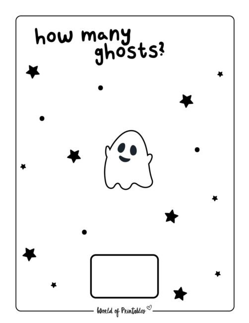 Ghost Halloween Math Worksheets - 1