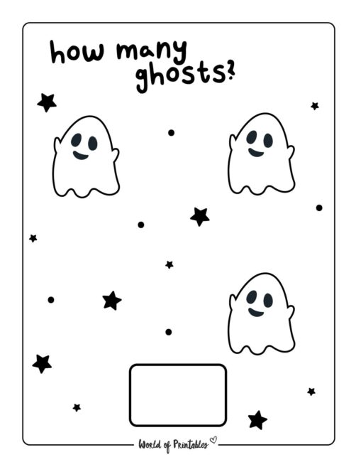 Ghost Halloween Math Worksheets - 3