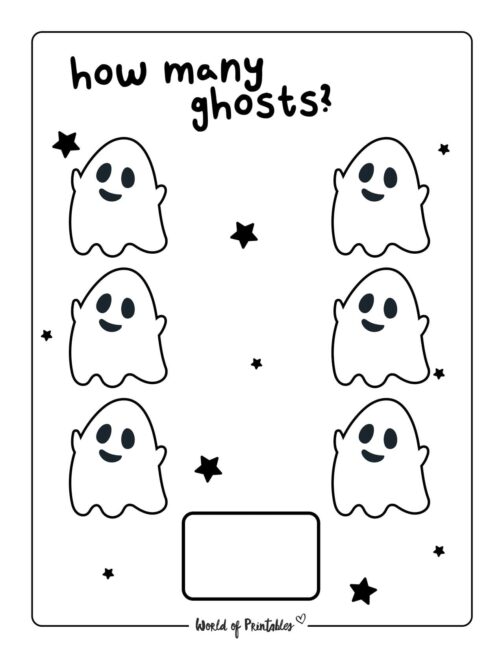 Ghost Halloween Math Worksheets - 6