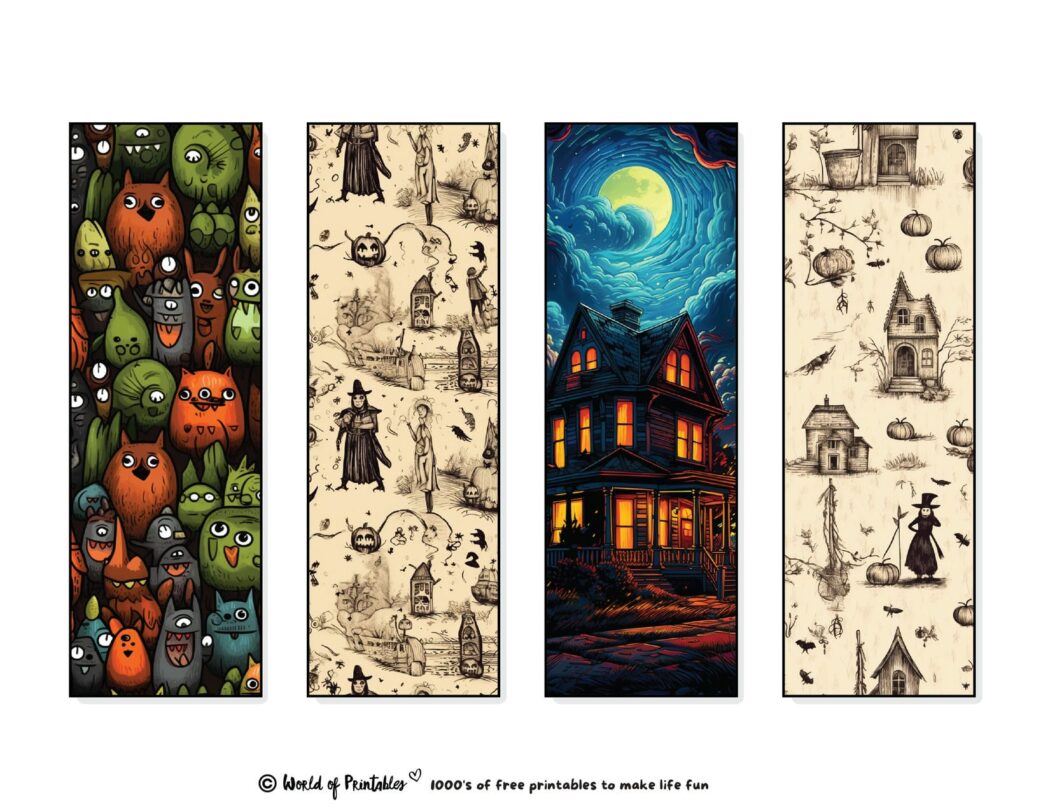 Halloween Bookmarks 500 Ideas - Halloween Bookmark Printable 15 1050x811 