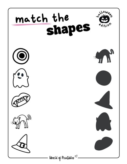 Match The Shapes Halloween Activities - 3