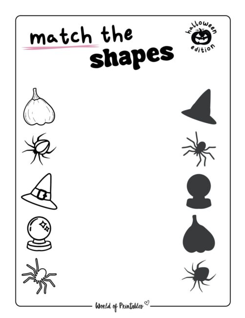 Match The Shapes Halloween Activities - 8