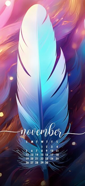 November Phone Wallpaper Feather