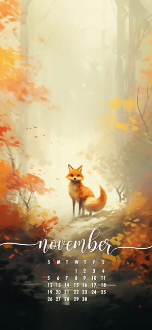 November Phone Wallpaper Fox