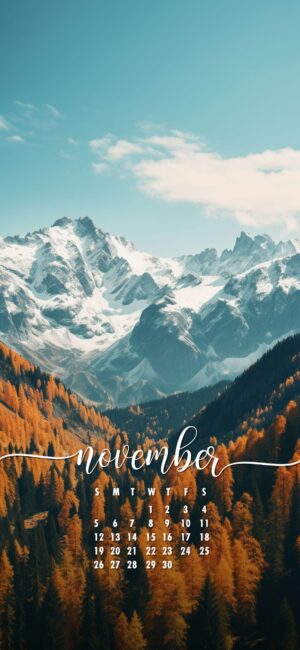 November Phone Wallpaper Mountain Scenery