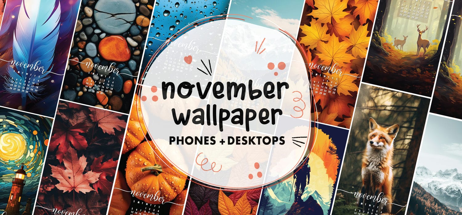 FREE fall wallpapers for both desktop and phone — 27 cute designs!