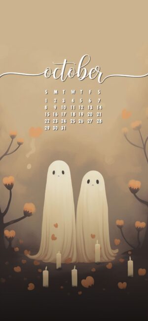 October Phone Wallpaper Cute Ghosts
