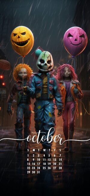 October Phone Wallpaper Halloween Characters