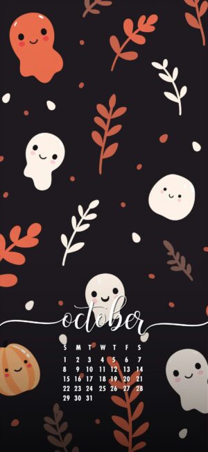 October Phone Wallpaper Halloween Pattern