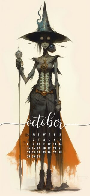 October Phone Wallpaper Halloween Witch