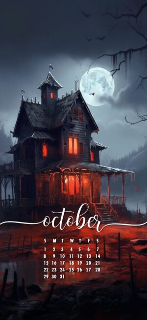 October Phone Wallpaper House Halloween