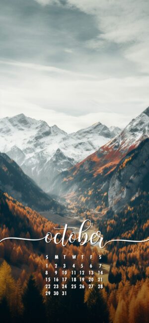 October Phone Wallpaper Mountain Scene