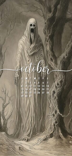 October Phone Wallpaper Scary Ghost
