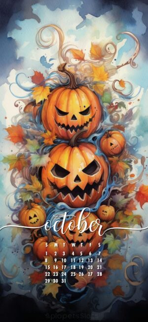 October Phone Wallpaper Scary Pumpkins