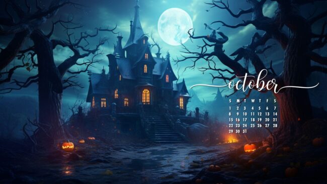October Wallpaper Haunted House 31