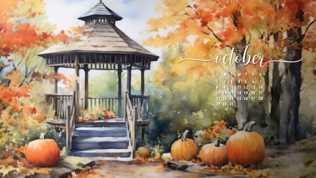 October Wallpaper Pumpkin Scene 4