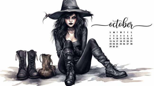 October Wallpaper Witch Goth 38