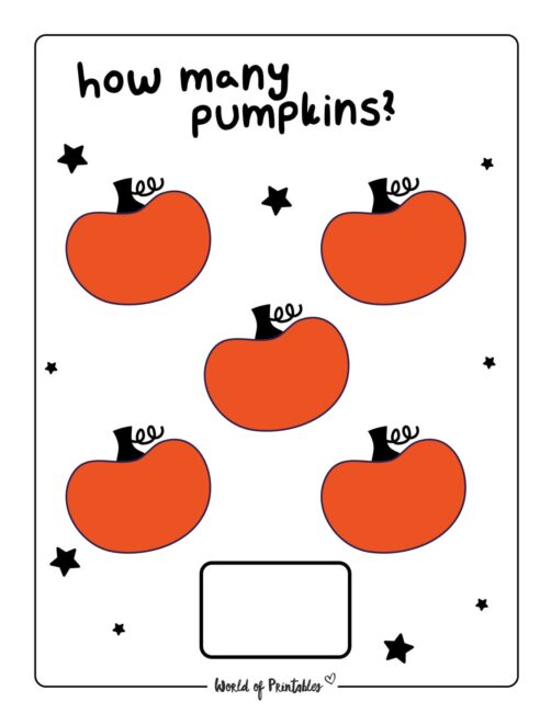 Pumpkin Halloween Math Worksheets - 5