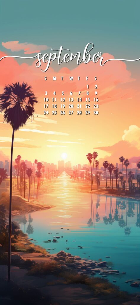 September Phone Wallpaper LA Sunset