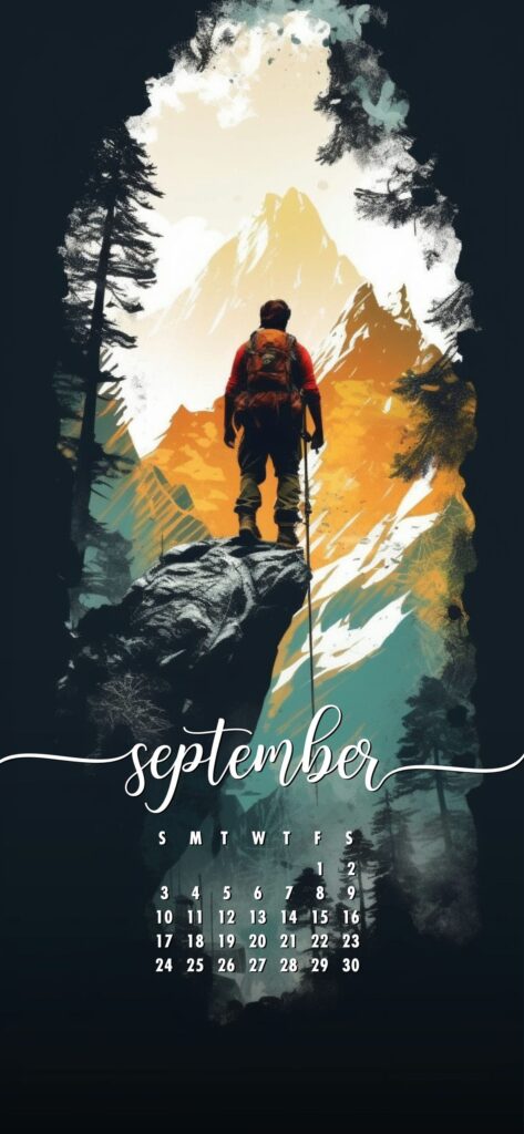 September Phone Wallpaper Mountain Climb