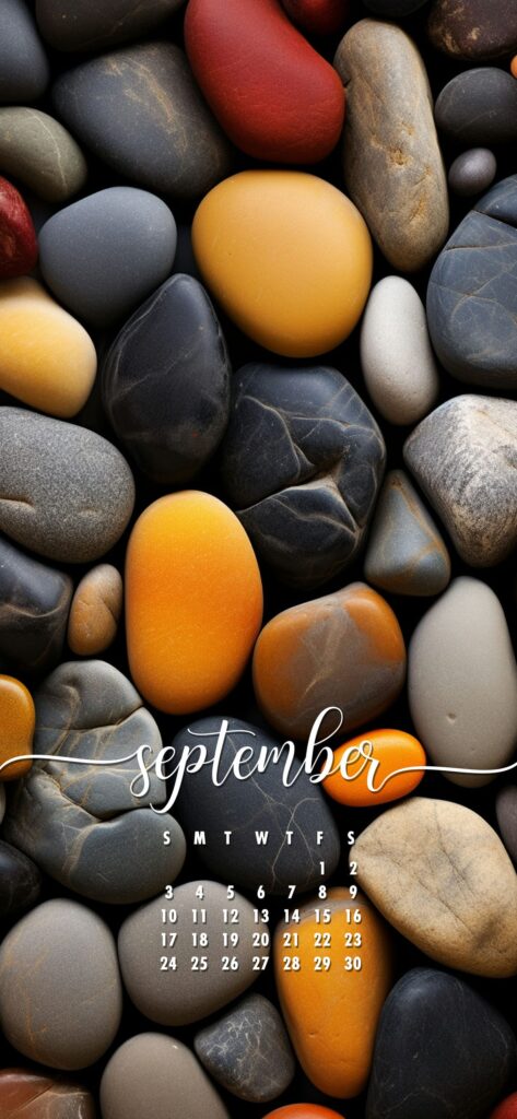 September Phone Wallpaper Pebbles