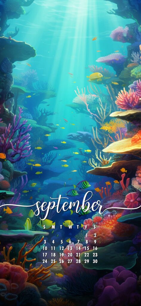 September Phone Wallpaper Sea Life