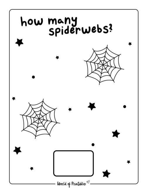 Spiderweb Halloween Math Worksheets - 2
