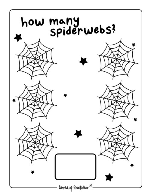 Spiderweb Halloween Math Worksheets - 6