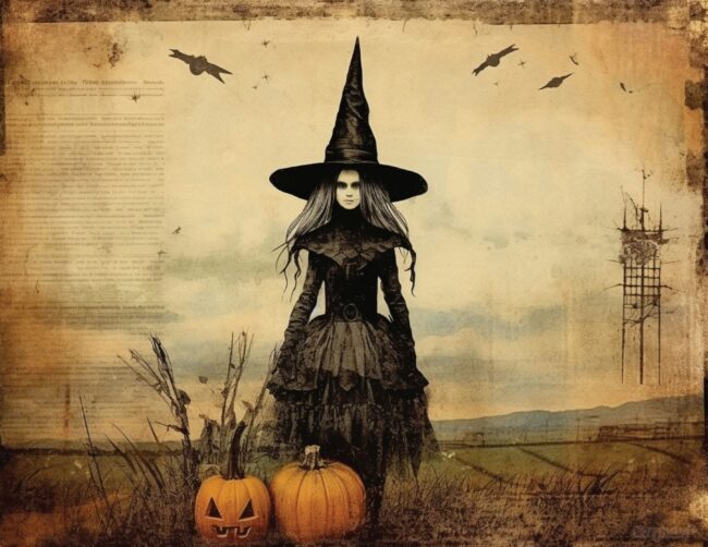 Vintage Witch Halloween Print