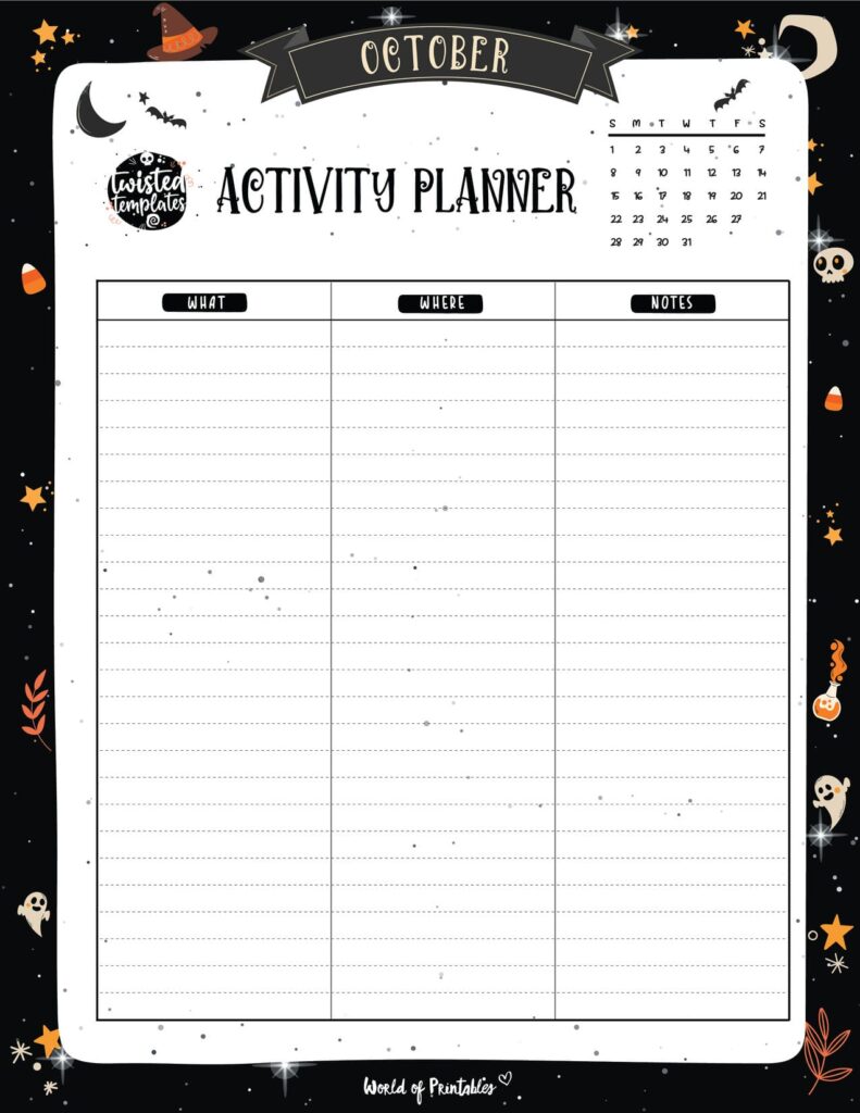 Witchy October Activity Planner