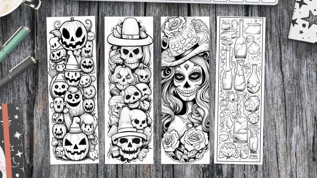 halloween bookmarks to color