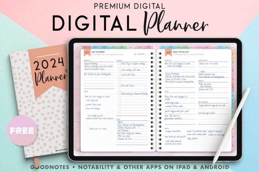 Download Digital Planner 2023 - Free GoodNotes Planner Template. – Writeres