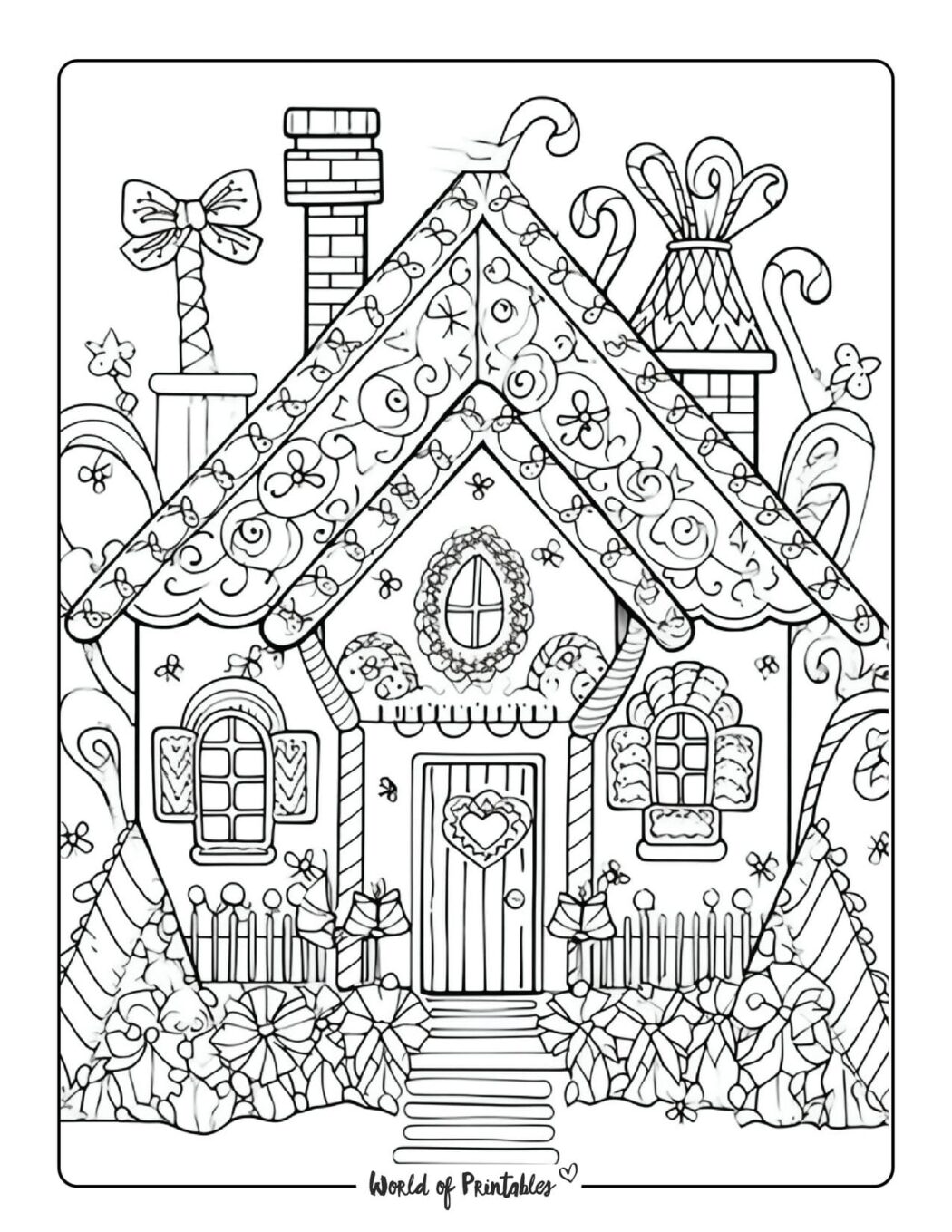 Gingerbread House Coloring Pages - World of Printables