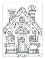 Gingerbread House Coloring Pages - World of Printables