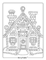 Gingerbread House Coloring Pages - World of Printables