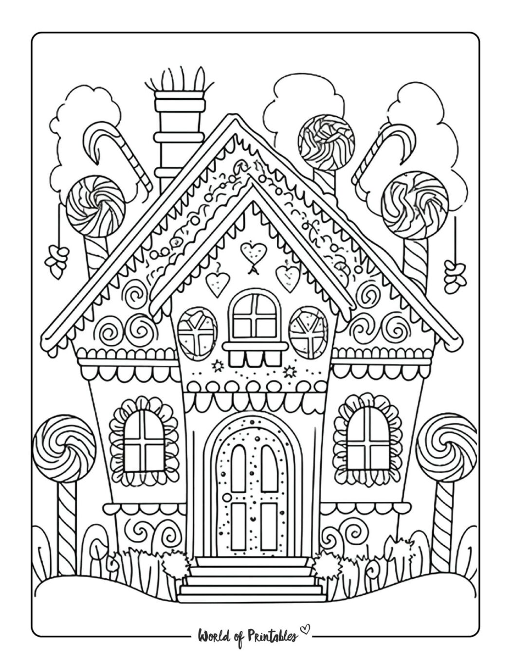 Gingerbread House Coloring Pages World of Printables