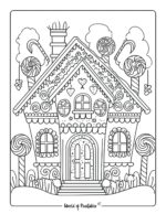 Gingerbread House Coloring Pages - World of Printables