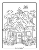 Gingerbread House Coloring Pages - World of Printables