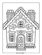 Gingerbread House Coloring Pages - World of Printables