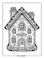 Gingerbread House Coloring Pages - World of Printables