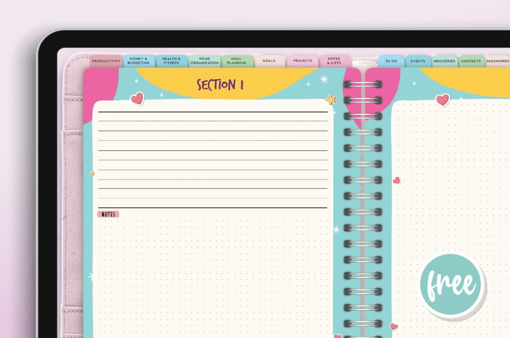 Happy Habit Planner Custom Sections