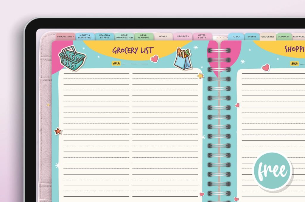 Happy Habit Planner Grocery List