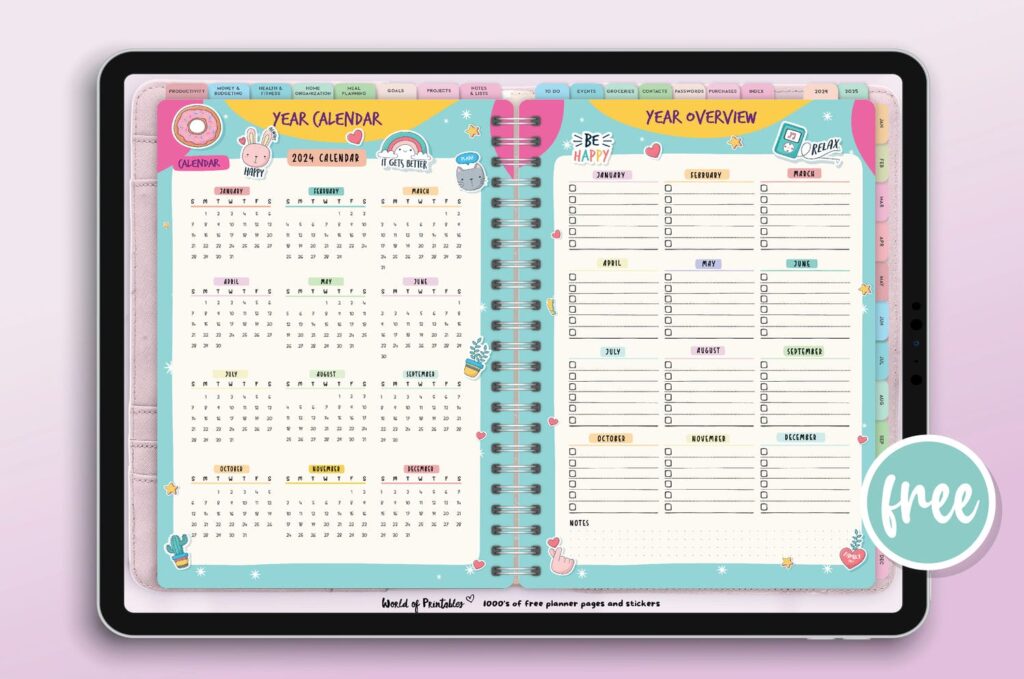 Happy Habit Planner - year calendar