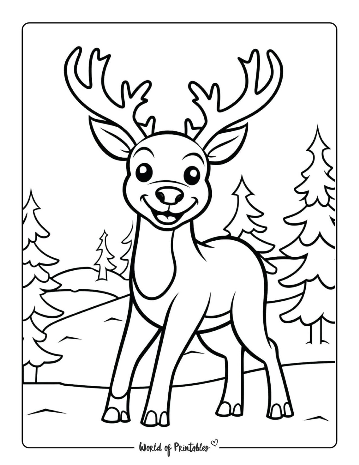 Reindeer Coloring Pages World Of Printables