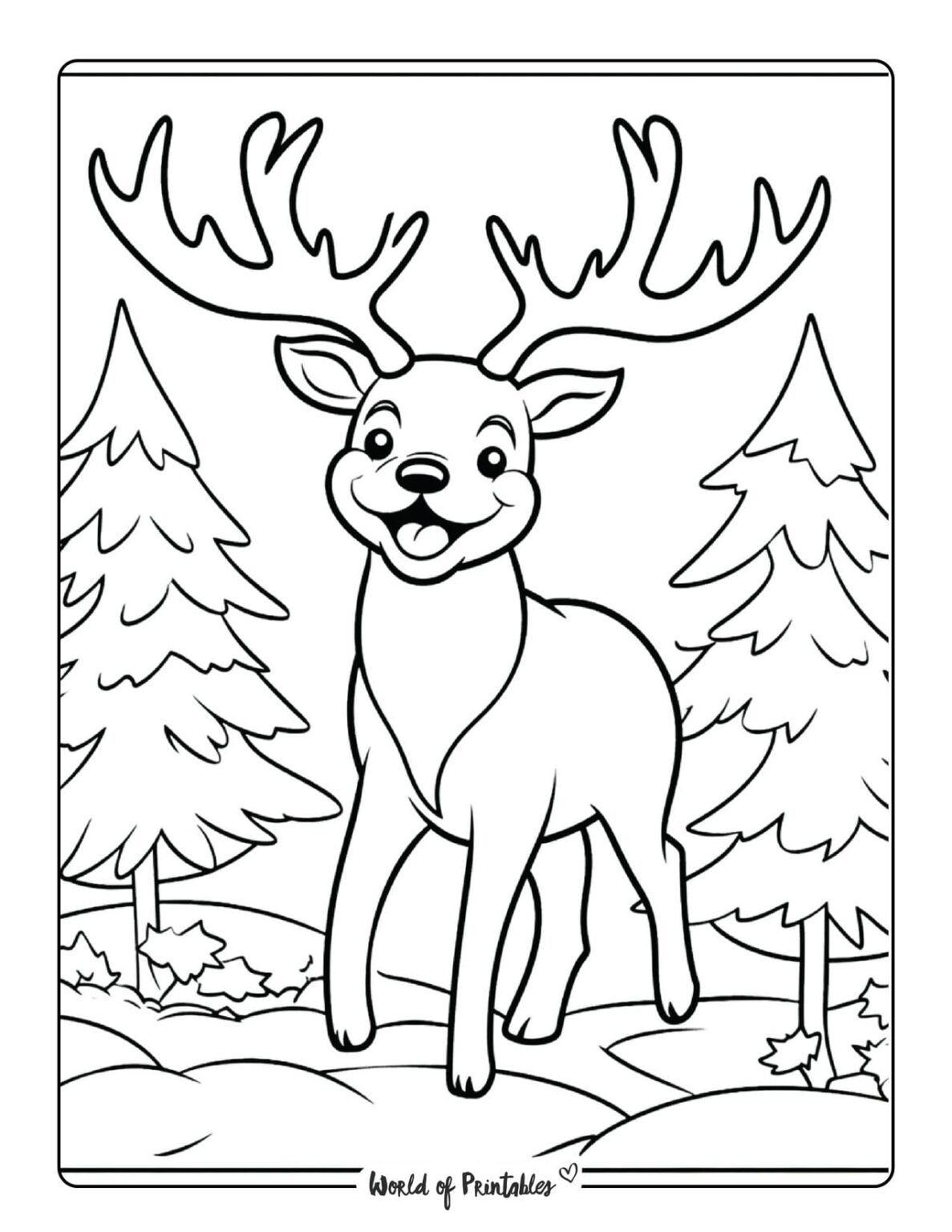 Reindeer Coloring Pages - World of Printables