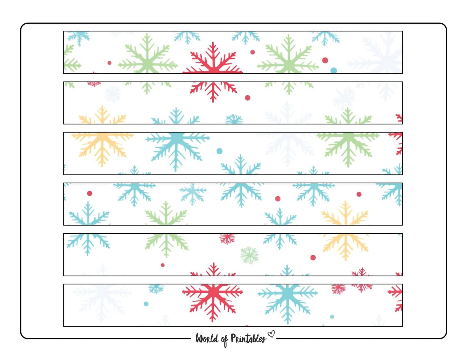 Printable Christmas Paper Chain - Snowflake Christmas Paper Chain 1536x1187